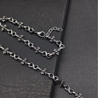 Chrome Hearts 925 Silver Tiny E CH Cross Bracelet