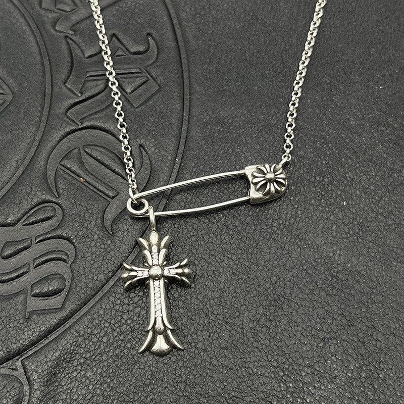 Chrome Hearts pin necklace with various elements