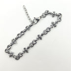 Chrome Hearts 925 Silver Tiny E CH Cross Bracelet