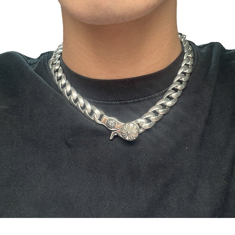Chrome Hearts lobster clasp Cuban thick necklace
